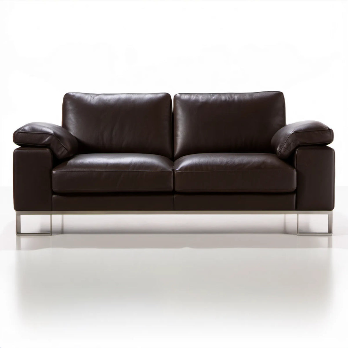 Dwuosobowa kanapa ze skóry syntetycznej PU ciemnobrązowa 170 x 90 x 85 cm