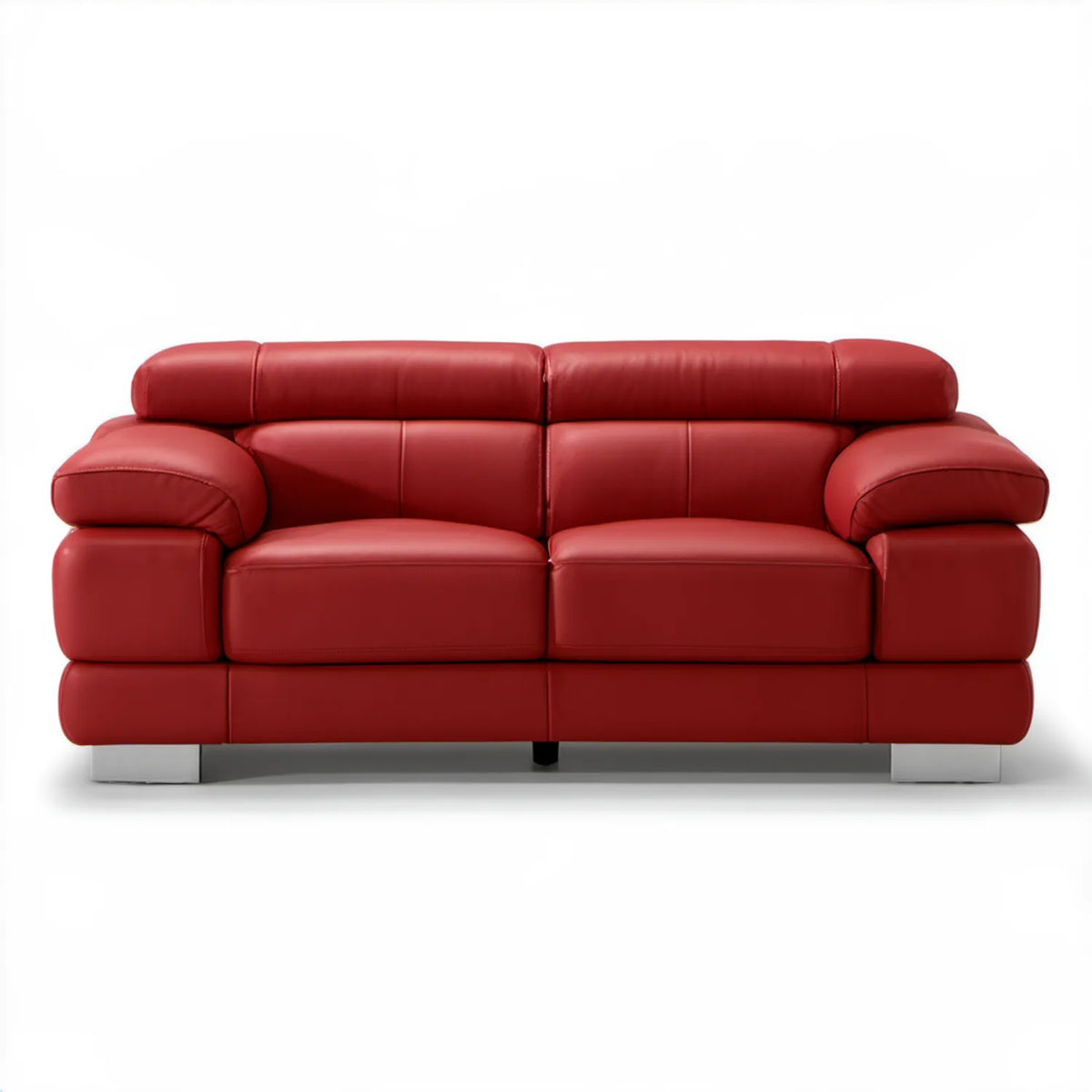 Czerwona sofa dwuosobowa ze skóry syntetycznej PU 180 x 95 x 88 cm