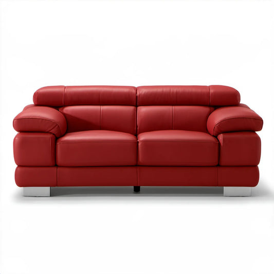 Czerwona sofa dwuosobowa ze skóry syntetycznej PU 180 x 95 x 88 cm