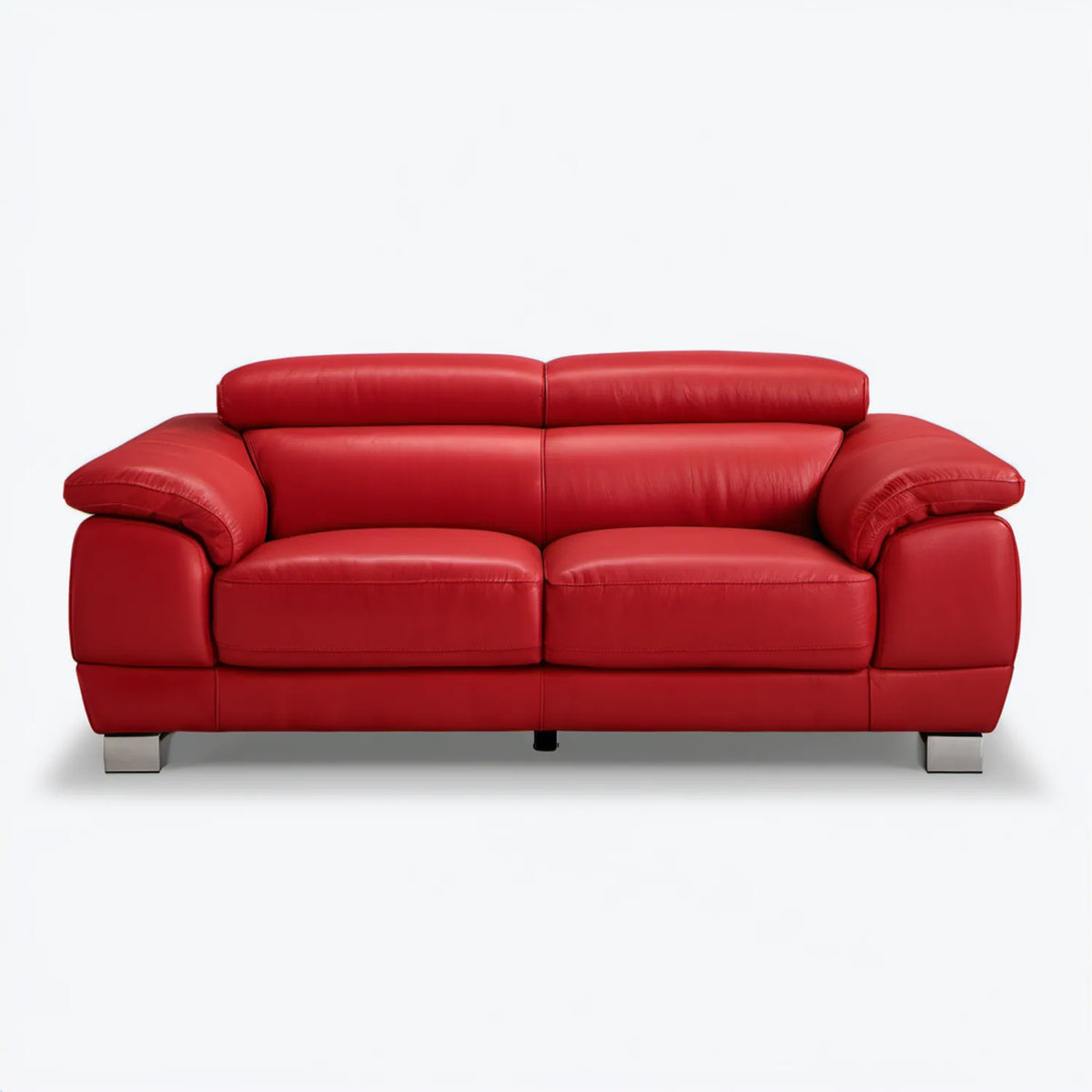 Czerwona sofa dwuosobowa ze skóry syntetycznej PU 180 x 90 x 88 cm