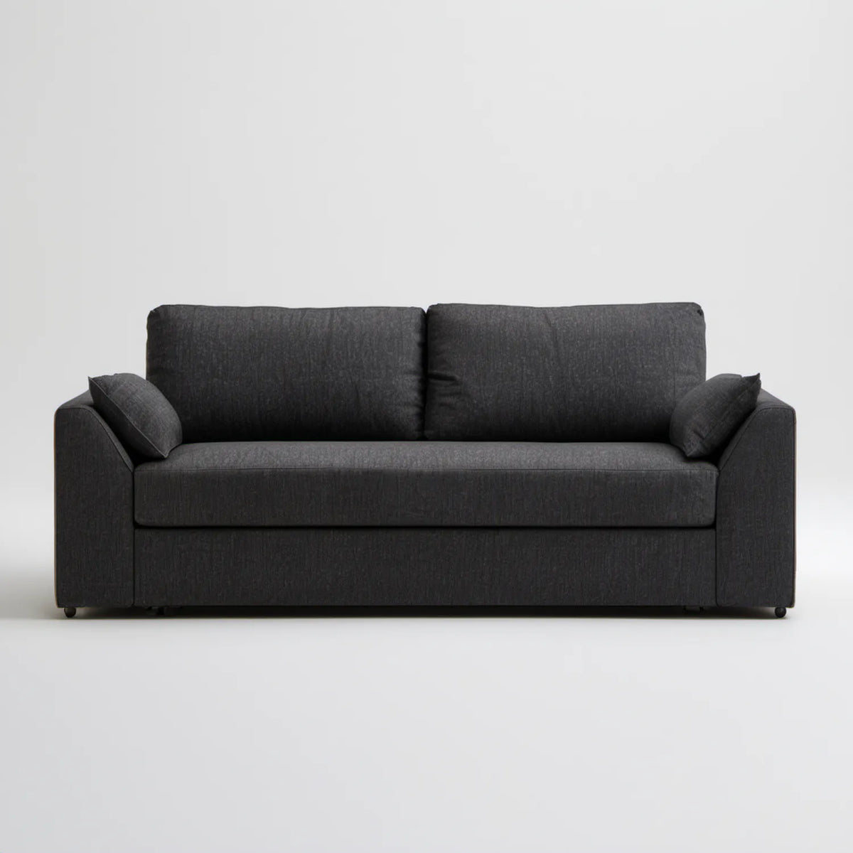 Grafitowa sofa dwuosobowa z tapicerką poliestrową, 190 x 90 x 85 cm