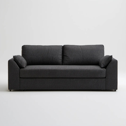 Grafitowa sofa dwuosobowa z tapicerką poliestrową, 190 x 90 x 85 cm