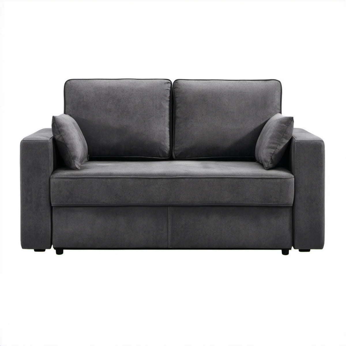 Dwuosobowa sofa grafitowa z poliestru 150 x 85 x 85 cm
