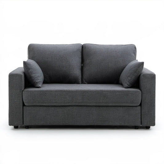 Grafitowa sofa dwuosobowa z tapicerką poliestrową 150 x 85 x 85 cm